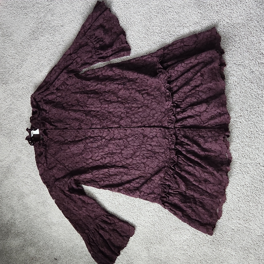 H&M burgundy lace dress M